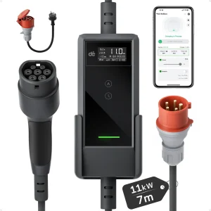 dé Caricabatterie EV Portatile Tipo 2 11kW 16A Trifase CEE Schuko APP Cavo 7m-25m EVSE IP66 CE per Auto Elettrica