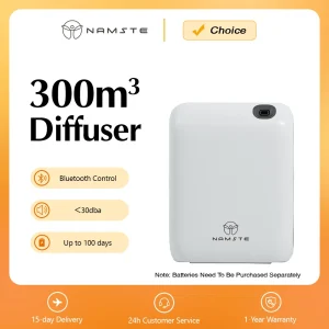 NAMSTE 300m3 Batteria per ambienti Diffusore di oli aromatici Profumo Elettrico Aromatico Oasi Odore elettrico Diffusore di fragranze per la casa 200ML