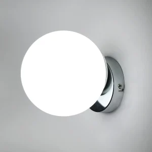 Lampade da parete moderne nere della metà del secolo Lampada da parete per interni in vetro lattiginoso per la decorazione domestica Bagno Cucina Soggiorno 15 cm