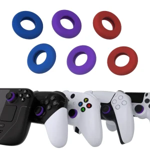 PlayVital Serie in tinta unita BuffeRings in silicone Aim Assist Anelli di precisione per il controllo del movimento del bersaglio per PS5, Steam Deck, Switch Pro