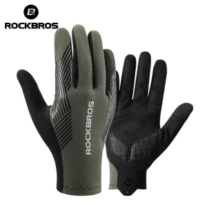 ROCKBROS guanti da ciclismo primavera estate traspirante MTB bici da strada guanti antiscivolo Touch Screen guanti da moto Full Finger