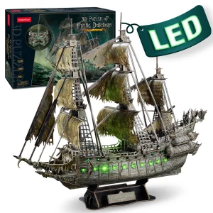 CubicFun Puzzle 3D Nave da PL/US/RU LED Volante Olandese Nave Pirata Modello Queen Anne Revenge Barca a Vela Titanic Nave Jigsaw