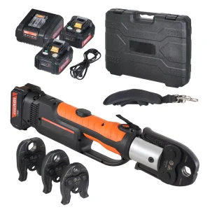 VEVOR Kit di strumenti per pressa Strumento per crimpare tubi elettrici con ganasce M15 M22 M28 con batteria da 4,0 Ah Strumenti per crimpare tubi Custodia per il trasporto