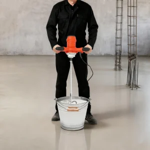 Miscelatore elettrico per calcestruzzo 220V 1500W Frullatore per intonaco per malta cementizia portatile a 6 velocità con doppia lama a forma di S