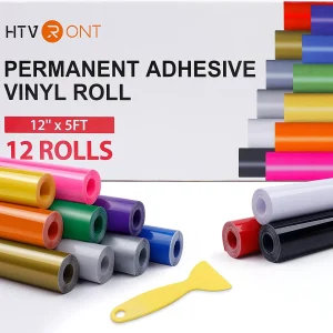 HTVRONT 12 pz 12X5ft Multi Color Rotoli di Vinile Adesivo Permanente per Cricut Craft FAI DA TE Tazza di Vetro Cassa Del Telefono Complementi Arredo Casa Vinili regalo