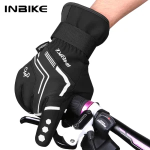 INBIKE Guanti da ciclismo invernali Cuscinetto in gel Guanti termici per bicicletta MTB Guanti da strada per bici Guanti sportivi da esterno per ciclismo Accessori antivento