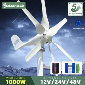 Generatore eolico orizzontale 1000w 1kw 12V 24V 48V dinamo magnetico a energia libera forte potenza 220v uscita Inverter per la casa
