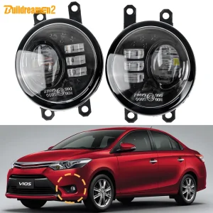 2 Pcs 30W Car Driver + passeggero LED fendinebbia DRL fendinebbia 6000LM per Toyota Vios Belta Yaris Sedan 2007-2019
