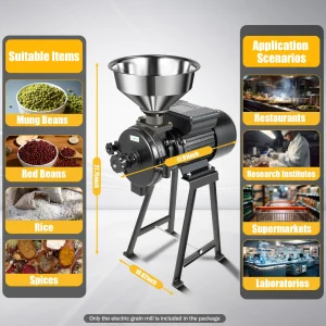 Mulino elettrico per cereali, macinacaffè per cereali a secco, macinacaffè e macinatrice, con imbuto in acciaio inossidabile, 110/220 V