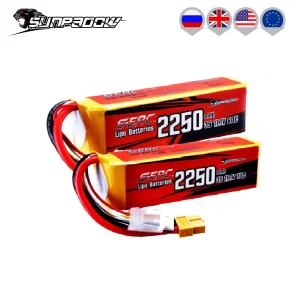 SUNPADOW 3S RC Lipo Batteria 2250mAh 11.1V 60C con XT60 Ricaricabile per RC Aereo Ricevitore Quadcopter Elicottero Drone FPV