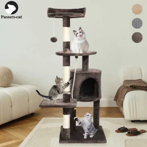 Passerscat Cat Trees Struttura da arrampicata per gatti per gatti da interni Multi-livello con tiragraffi Torre per gatti Vernici superiori imbottite e Condo
