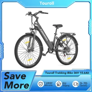 Bici elettrica da 27,5″ per adulti, bicicletta con 250W 36V 15,6Ah, portata 100 km City E-Bike Trekking, doppio freno a disco