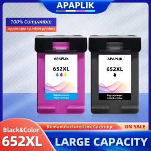 APAPLIK 652XL 652 Cartuccia d’inchiostro di ricambio per HP 652 XL per HP Deskjet 1115 1118 2135 2136 2138 3635 3636 3835 4535