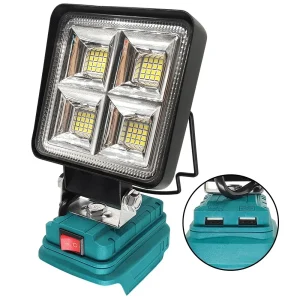 Lampada da lavoro a batteria da 64 LED Faretto da cantiere da 4 pollici Lanterne portatili ricaricabili portatili per batteria Makita 18V (senza batteria)