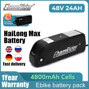 Batteria originale 48V 48V 24AH 52V Batteria Ebike 36V Hailong Max 50A BMS 350W 500W 750W 1000W 1500W 21700 Cella BBS02 BBS03 BBSHD