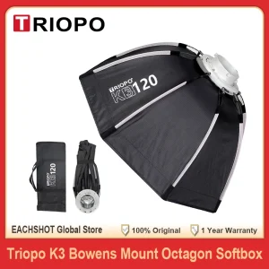 TRIOPO Serie K3 55 cm 65 cm 90 cm 120 cm Softbox ottagonale a configurazione rapida Supporto Bowens per Godox Aputure Sokani Studio Luce video LED