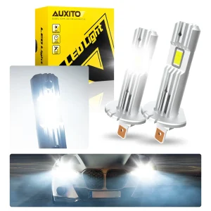 AUXITO 2 Pz Canbus HA CONDOTTO LA Lampadina H1 Faro A LED Mini Dimensioni Design Senza Fili Senza Ventola Per Auto HA CONDOTTO LA Lampada CSP Chip 12000LM Bianco