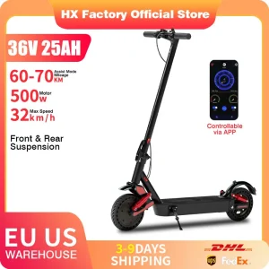 Scooter elettrico HX D06 500W 36V 25AH Ammortizzante Scooter elettrici pieghevole E Scooter da 8,5 pollici APP Smart scooter per adulti