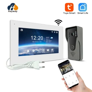Sistema videocitofonico intelligente WiFi wireless Touch screen completo 1080P con porta cablata Smart Phone che parla Sblocco con un solo tasto