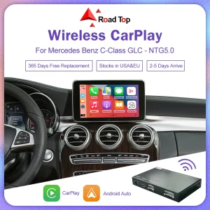 Decodificatore Carplay wireless Road Top per Mercedes Benz NTG5.0 C GLC CLA GLA Classe W205 2015-2018 Supporto Android Auto Mirrorlink