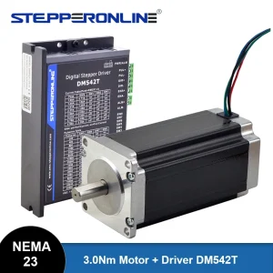 STEPPERONLINE Kit motore passo-passo Nema 23 ad anello aperto 3Nm 113mm e driver DM542T per fresatrice per incisione CNC