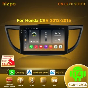 Hizpo Android Per Honda CRV CR-V 2012 2013 2014 2015 2016 Autoradio Multimedia Video Player Navigazione Stereo 2 Din Carplay GPS