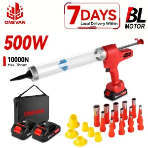 ONEVAN 50 MILLIMETRI Pistola Per Vetro Elettrica 14 Ugelli Cordless Pistola Per Vetro Per Calafataggio Houeshold Gap Riempimento Utensili Elettrici Per Makita Batteria Spille