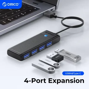 ORICO Tipo C HUB USB HUB 3.0 Splitter a 4 porte Adattatore HUB USB Dock di espansione Adattatore OTG ultrasottile per accessori per computer PC