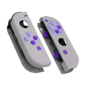 eXtremeRate Custodia Shell con set completo di pulsanti per NS Switch JoyCon e OLED – Stile classico SNES