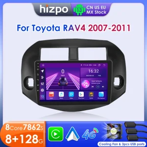 Hizpo 10.1 “Radio Per Toyota RAV4 2007-2011 Multimediale Stereo Autoradio Navigazione GPS 2 Din Android Carplay Touchscreen 4G