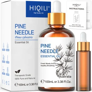 Oli essenziali con aghi di pino HIQILI da 100 ml, natura pura al 100% per aromaterapia, diffusore, umidificatore, massaggio, allevia lo stress
