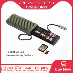 PGYTECH CreateMate Lettore di schede di memoria ad alta velocità Adattatore USB 3.1 Type-C SD/TF Strumento per lettore di schede di memoria per trasferimento dati a doppio slot