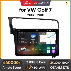 Junsun V3 Plus 2K Wireless CarPlay Android Auto Car Sistemi intelligenti per VW Volkswagen Golf 7 2013-2017 Autoradio
