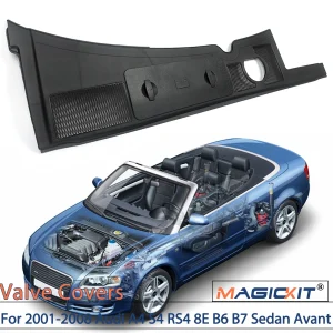 MAGICKIT 1 Set vassoio deflettore acqua e coperchio batteria per 2001-2008 Audi A4 S4 RS4 8E B6 B7 berlina Avant accessori auto nero