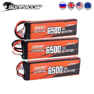 Batteria SUNPADOW 2S Lipo per 6500mAh 7.4V 70C 100C con spina TRX per RC Buggy Truggy veicoli Car Boat Truck Racing Hobby