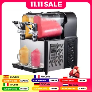 VEVOR 6L Granitore commerciale con pulizia automatica e controllo digitale: refrigerazione ad alta efficienza, doppi carri armati e modalità notturna per bar