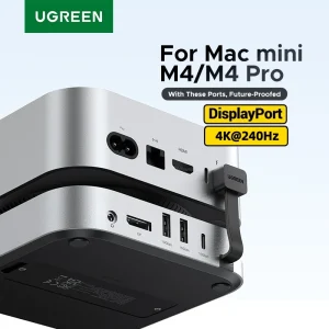UGREEN Mac Mini Docking Station USB HUB da tipo C a DP 4K240Hz M.2 NVMe Slot SSD 10Gbps SD e TF 3,5MM per Mac Mini M4 Dock & Stand