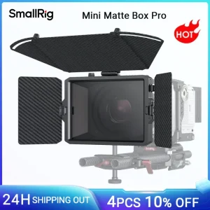 SmallRig Mini Matte Box Pro Mini Follow Focus Protezione contro l’abbagliamento e l’abbagliamento Sgancio rapido aggiornato con bandiera laterale