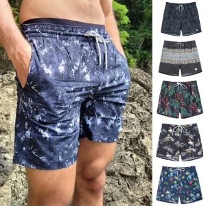 Costume da bagno da uomo a rapida asciugatura da surf pantaloncini da spiaggia stampati con fodera in rete costumi da bagno costumi da bagno pantaloncini da nuoto per uomo