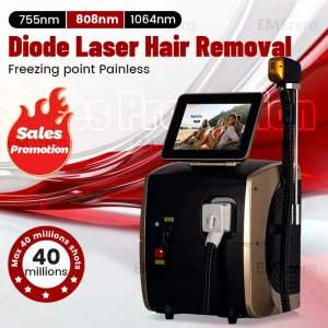 Ultimo dispositivo per la depilazione laser a diodi ND:YAG: lunghezza d’onda tripla, potenza 4000 W, indolore e permanente 808 nm+1064 nm+755 nm