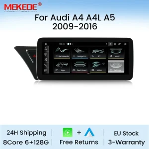 MEKEDE 10.25 ”6 + 128G Autoradio Per Audi A4 B8 A5 2009-2017 WIFI 4G FM Wireless Carplay Android Auto Autoradio Navigatori GPS