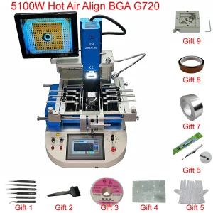 Stazione di Rilavorazione BGA Automatica G720 PRO da 5300W con Strumenti per Riparazione e Saldatura Chip