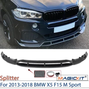 MAGICKIT per 2013-2018 BMW X5 F15 M Sport in fibra di carbonio Look paraurti anteriore Lip Splitter M Performance Style accessori per auto