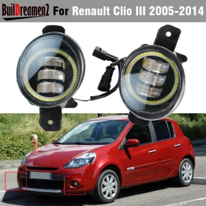 2 pezzi paraurti anteriore auto Angel Eye LED fendinebbia lampada di marcia diurna DRL 30W H11 per Renault Clio Mk3 2005-2014 (non adatto Mk4)