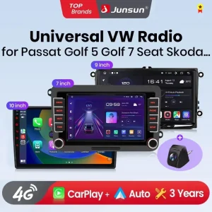 Junsun Jol 7 9 10 pollici autoradio universale per volkVolkswagen VW Passat B6 B7 T5 Tiguan Touran GOLF POLO Wireless CarPlay Android Auto