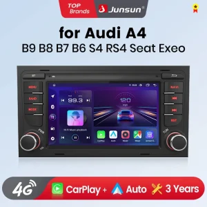 Junsun Wireless CarPlay Android Auto Car Radio per Audi A4 B9 B8 B7 B6 S4 S4 sat Exeo Car sistemi intelligenti Smart Car Radio