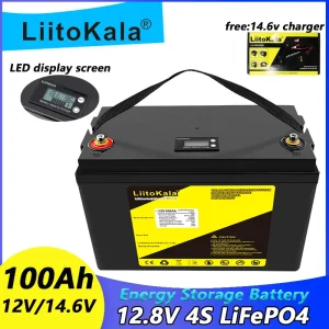 LiitoKala 12.8V 30A 90Ah Lifepo4 Batteria Al Litio Ferro Fosfato Batterie a Ciclo Profondo per barca motore inverter EU US Tax Fre