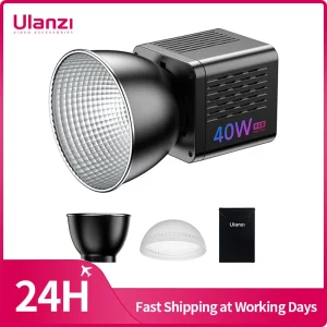 Ulanzi L024 Luce video RGB 40W 2500-6500K Bicolore 0-359 °   Luce COB RGB Mini Bowens Mount Luce di riempimento 3400mAh Luce COB