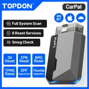 TOPDON Carpal OBD2 Scanner Bluetooth per auto tutti i sistemi strumento diagnostico iOS Android Vehicle Health Check Smog Check Test della batteria