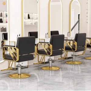 Poltrona da barbiere per salone di bellezza Poltrona per lavaggio capelli classica di lusso economica Poggiagambe professionale Bracciolo Mobili Cadeira orientati premium